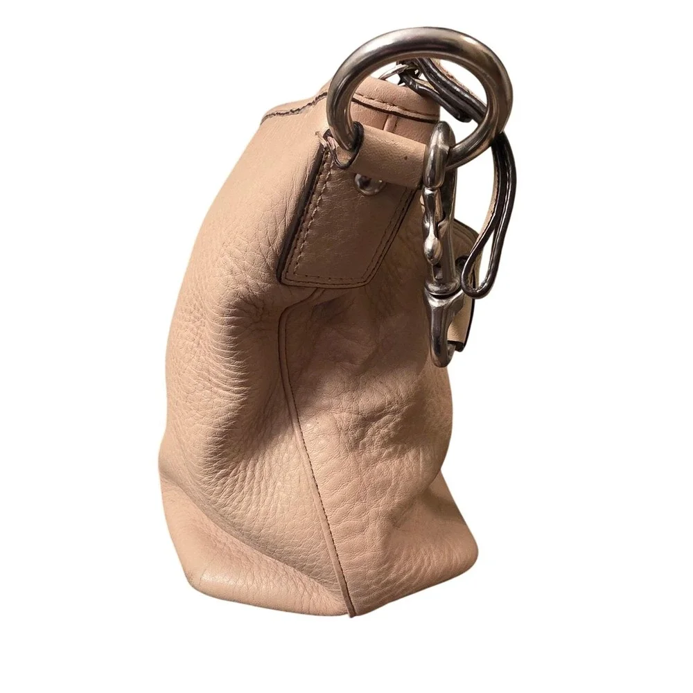 VTG Coach Soft Milled Leather Hobo Shoulder Bag‎ Purse Beige A0985-F13094